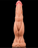 Dildo m. starker Äderung Dual Layer 9.5-Inch Silikon hautfarben