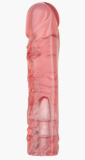 Godemiché Vac-U-Lock Classic Dong Crystal Jellies 8-Inch rose