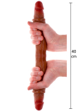 Double godemiché ToyJoy Foreskin Double Dong 40cm Silicone