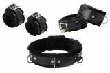 Bondage Kit Fur-lined Premium Essentials 5-Pc. Leather