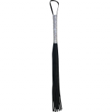 Flogger Whip w. sparkling Rhinestone Handle PU-Leather