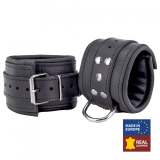 Fussfesseln gepolstert m. D-Ring Leder schwarz