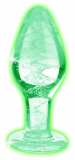 Glow-in-the-Dark Glas Analplug large
