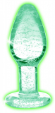 Glow-in-the-Dark Glass Anal Plug small