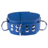 Collier avec anneaux D Ultra cuir bleu