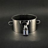 Halsfessel m. D-Ringen & Schloss Edelstahl breit 35cm