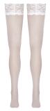 Halterlose Strümpfe m. Spitzenabschluss 9cm weiss