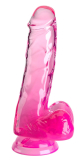 Godemiché King Cock m. Testicules 6-Inch rose transparent