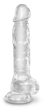 King Cock Dildo m. Hoden 8-Inch transparent