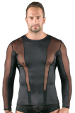 T-shirt manches longues stretch avec empiècements transparents
