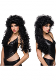 Long Hair Wig black w. Curls Daniella