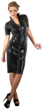 Robe en latex longueur genou avec fermeture éclair
