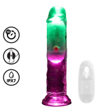 LED Penis Vibrator w. Remote 6-Inch TPE