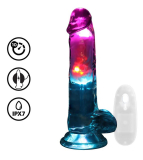 LED Penisvibrator m. Hoden & Fernbedienung 7-Inch TPE