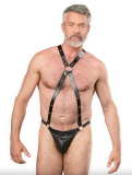 Leather Body-Harness w. Thong