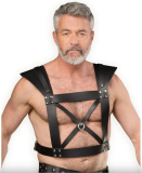 Leder Brustharness m. Schnallen Gladiator
