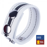 Leather Cock Ring w. Snaps Tippy white-black