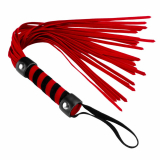 Leather Flogger Frisky Short Suede Whip black-red
