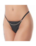 G-string en cuir pour femme avec chaîne décorative
