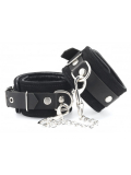 Leder Handgelenk-Fesseln Soft Velour schwarz