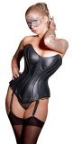Leather Corset strapless w. Zipper & Lacing