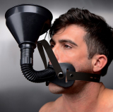 Mouth-Gag Latrine Extreme Funnel Gag w. PU-Leather Strap