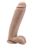 Penisdildo m. Hoden & Saugfuss Dong 10-Inch PVC hautfarben
