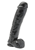 Penis Dildo w. Balls & Suction Base Dong 11-Inch PVC black