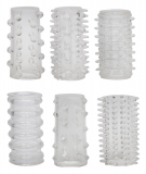 Penishüllen-Set m. Reizstruktur Red Roses TPE