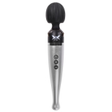 Pixey Deluxe Wand Vibrator rechargeable silver
