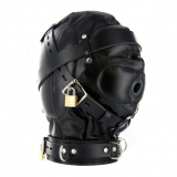 Sensory Deprivation Cagoule en cuir rembourrée LUX SM