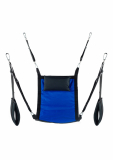 Sex-Sling Set m. Kissen rechteckig Segeltuch blau-schwarz