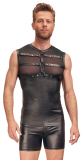 Shirt sleeveless w. Harness-Look & Mesh Mattlook