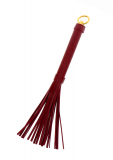 SM-Peitsche Flogger rot-gold Kunstleder 32cm
