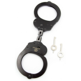 Steel Handcuffs w. Swivel Hinge Double Lock black