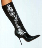 Boots Stiletto Heel Dragon with Tribal 4.5 Heel US 7