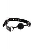 Taboom Bâillon perforé en silicone avec bande en cuir synthétique noir