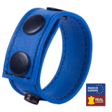 The-RED Cockring m. Druckverschluss Cocky Leder blau