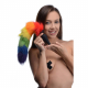 Butt Plug Silicone w. Tail multicolor Rainbow-Tail