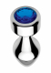 Analplug m. Innengewicht & Schmuckstein Blue Gem Aluminium medium