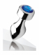 Analplug m. Innengewicht & Schmuckstein Blue Gem Aluminium medium