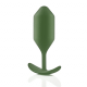 Acheter B-Vibe Snug Plug 4 plug anal avec poids internes vert plug en silicone sans couture boules rotatives dans la tête