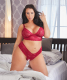 Soutien-gorge & string ouvert Rio dentelle rouge grandes tailles