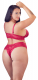 Soutien-gorge & string ouvert Rio dentelle rouge grandes tailles