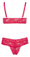 Soutien-gorge & string ouvert Rio dentelle rouge grandes tailles