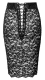 Pencil Skirt Wetlook w. transparent Lace Back