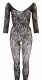 Bodystocking Blumenspitzenoptik m. 3/4 Arm schrittoffen