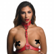 Brustgeschirr f. Damen Chest Harness Kunstleder rot large