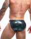 C4M Tanga Brief Emerald schwarz aus leichtem Stoff hochelastisch schillert in allen Farben mit Kunststoff-Schliesse kaufen