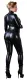 Catsuit Wetlook m. durchgehendem Reissverschluss grosse Grössen